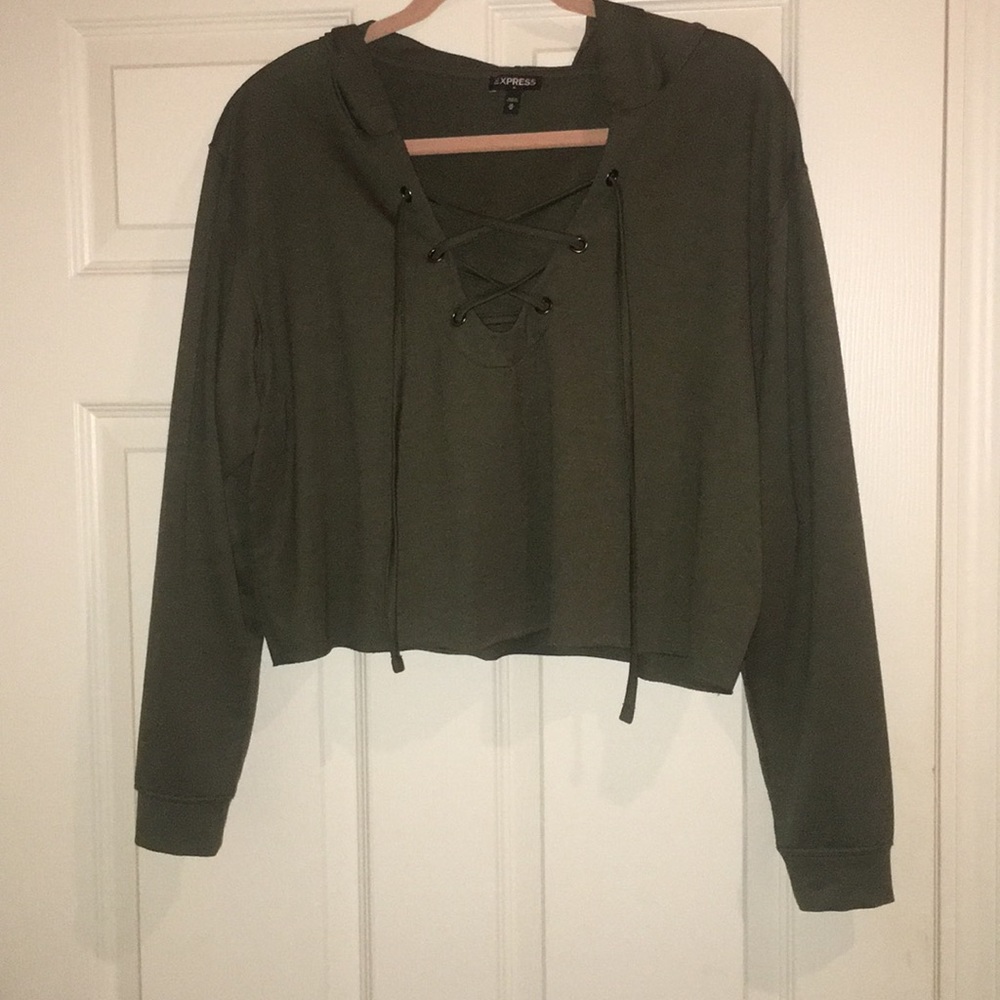 Express Crop Top Lightweight Hoodie